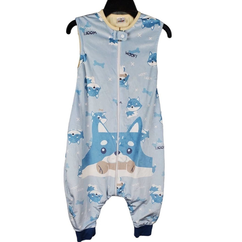 Michley Romper Jumpsuit Fox Patter Design Front Zipper Closure Size Medium